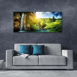 Obraz na plátne Vodopád stromy príroda 125x50 cm