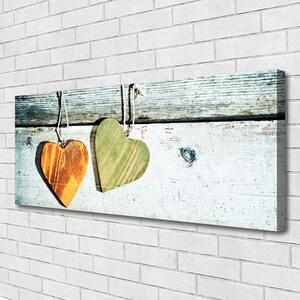 Obraz na plátne Srdce drevo umenie 125x50 cm