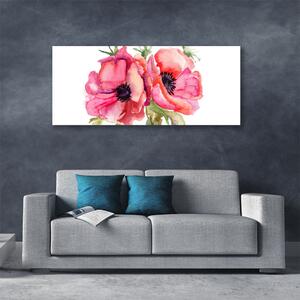 Obraz na plátne Kvety akvarely 125x50 cm