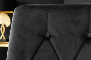 Invicta Interior - Elegantná stolička MODERN BAROQUE II, čierno zlatá zamat, nerezová oceľ