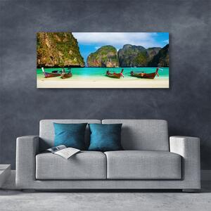 Obraz na plátne Pláž more hory príroda 125x50 cm