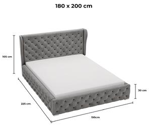 - Dizajnová čalúnená posteľ NARCISSA ROZMER: 160 x 200 cm, TYP ROŠTU: DREVENÝ ROŠT