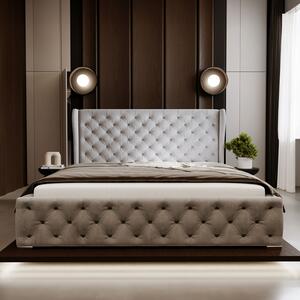 - Dizajnová čalúnená posteľ NARCISSA ROZMER: 160 x 200 cm, TYP ROŠTU: DREVENÝ ROŠT