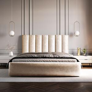 - Luxusná čalúnená posteľ FERN ROZMER: 140 x 200 cm, TYP ROŠTU: DREVENÝ ROŠT