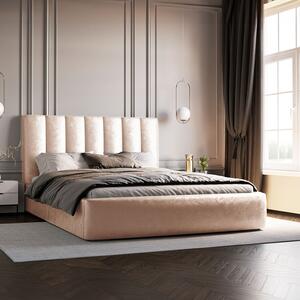- Luxusná čalúnená posteľ FERN ROZMER: 140 x 200 cm, TYP ROŠTU: DREVENÝ ROŠT