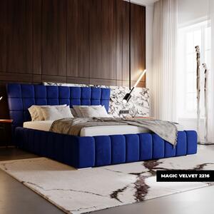 - Dizajnová čalúnená posteľ ALMA ROZMER: 160 x 200 cm, TYP ROŠTU: KOVOVÝ ROŠT