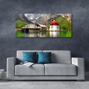 Obraz na plátne Hora strom dom krajina 125x50 cm