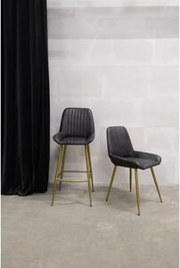 Barová stolička - byvolia koža - matná čierna