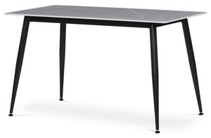 Jedálenský stôl 130x70 cm HT-406M mramor, čierny / sivý