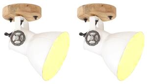 Industriálne nástenné / stropné lampy 2 ks biele 20x25 cm E27