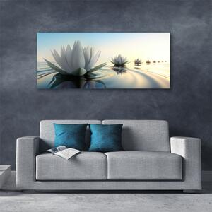 Obraz Canvas Vodné lilie kvety rybník 125x50 cm