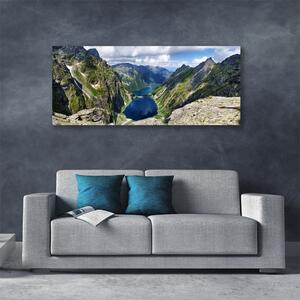 Obraz Canvas Hory údolie jazerá vrcholy 125x50 cm