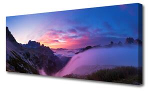 Obraz Canvas Hmla hory východ slnka 125x50 cm