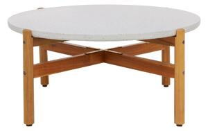 MUZZA Záhradný konferenčný stolík ARACINA Ø 84,5 cm biely/prírodný