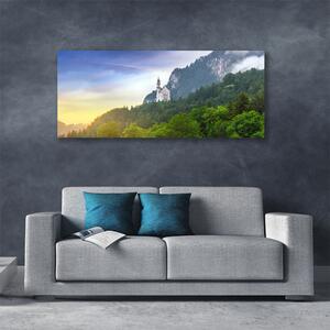 Obraz Canvas Zámok v horách les príroda 125x50 cm