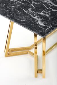 Dizajnový jedálenský stôl Hema1894, zlatý/čierny mramor
