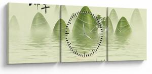 Obraz - Údolie zelených hôr (s hodinami) (90x30 cm)