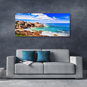 Obraz Canvas Pláž skaly more krajina 125x50 cm