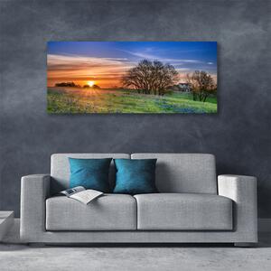 Obraz Canvas Lúka slnko krajina 125x50 cm