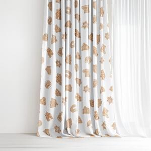 Goldea vianočný dekoračný záves luca - perníčky 140x150 cm