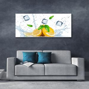 Obraz na plátne Citrón kostka ľadu kuchyňa 125x50 cm