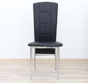 Jedálenská stolička Fina - čierna / chróm