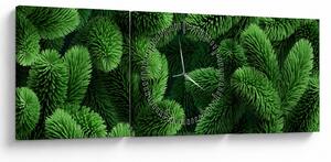 Obraz - Vetvičky ihličnanu (s hodinami) (90x30 cm)