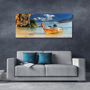 Obraz na plátne Loďka more príroda 125x50 cm