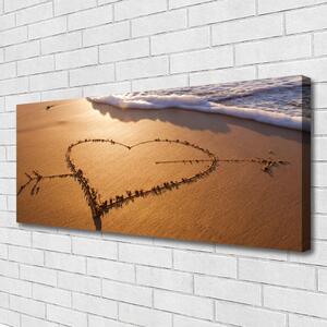Obraz na plátne Pláž srdce more umenie 125x50 cm