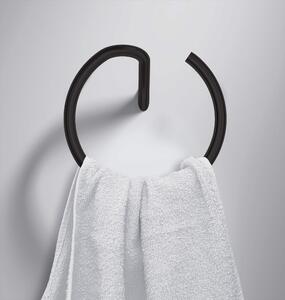 Deante Silia, nástenný okrúhly držiak na uteráky, čierna matná, ADI_N611