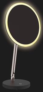 Deante Silia, voľnestojace kozmetické LED zrkadielko na ramene, zväčšenie (3x), chrómová-čierna, ADI_0812
