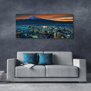 Obraz na plátne Mesto hora dmy 125x50 cm