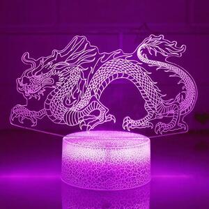 3Dmix 3DL-DRGB086 – 3D LED nočná lampa - Drak (Dual RGB)
