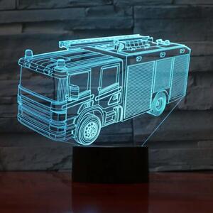 3Dmix 3DL-BTC055 – 3D LED nočná lampa - Hasičské auto (Bluetooth reproduktor - farba čierna)
