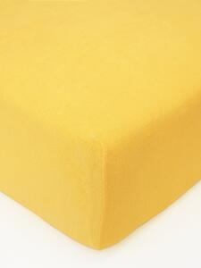 Froté plachta do postieľky 60 × 120 cm - horčicová