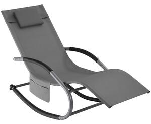 Záhradné lehátko Taya, ergonomické, hojdacia funkcia - šedá, za kus