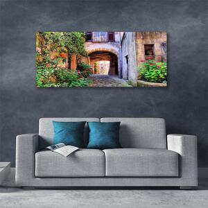 Obraz Canvas Aleje kvety domy rastlina 125x50 cm