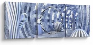 Obraz - 3D abstrakcia (s hodinami) (90x30 cm)