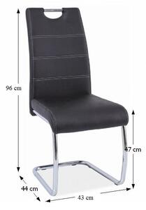 Jedálenská stolička Abira New - čierna / chróm