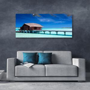 Obraz na plátne More pláž dom architektúra 125x50 cm