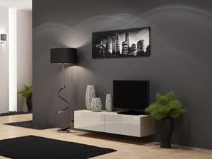 TV stolík na stenu Vigo 140 - dub sonoma / biely lesk