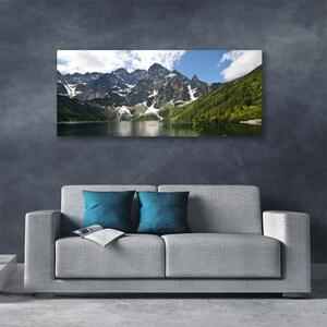 Obraz na plátne Hora jazero les príroda 125x50 cm