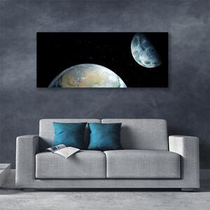 Obraz na plátne Mesiac zeme vesmír 125x50 cm