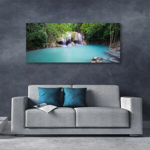 Obraz na plátne Vodopád les jazero príroda 125x50 cm