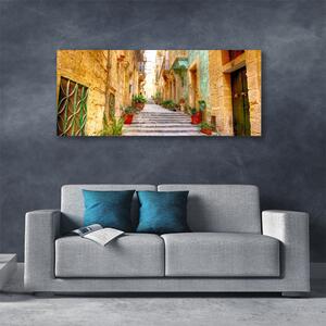 Obraz na plátne Staré mesto cesta domy 125x50 cm
