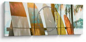 Obraz - Surfovacie dosky (s hodinami) (90x30 cm)