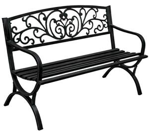 LEAN 29321 Kovová záhradná lavica 127 × 60 × 85 cm, čierna