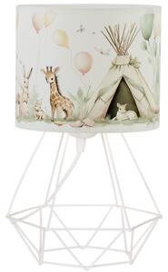 Detská stolná lampa KIDS ROOM 1xE27/60W/230V, priemer 18 cm, s motívom zvieratiek