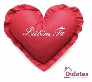 Didatex Valentínsky vankúš Ľúbim Ťa - tmavočervený