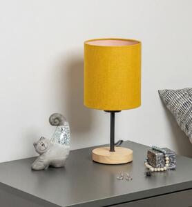 Brilagi - Stolová lampa NUBILA WOOD 1xE27/25W/230V dub/čierna/žltá